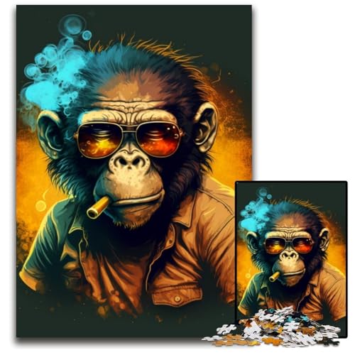 Affen-Puzzle für Erwachsene, 1000-teiliges, schwieriges Puzzle für Erwachsene, Denkspiel für Teenager und Familieninteraktion, 26x38cm/10,23x14,96 Zoll Affen-Puzzle für Erwachsene, 1000-teiliges, schwieriges Puzzle für Erwachsene, Denkspiel für Teenager und Familieninteraktion, 26x38cm/10,23x14,96 Zoll von RZFWJL