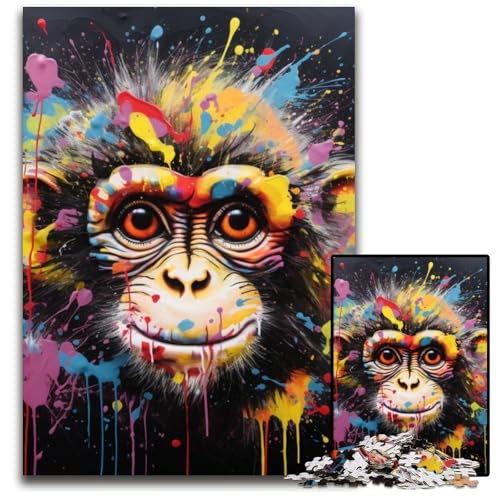 Affen-Puzzle für Erwachsene, 1000-teiliges Puzzle für Erwachsene, anspruchsvolles Denkspiel für Teenager, unterhaltsames interaktives Spiel für die ganze Familie, 50x75cm/19,68x29,52 Zoll Affen-Puzzle für Erwachsene, 1000-teiliges Puzzle für Erwachsene, anspruchsvolles Denkspiel für Teenager, unterhaltsames interaktives Spiel für die ganze Familie, 50x75cm/19,68x29,52 Zoll von RZFWJL