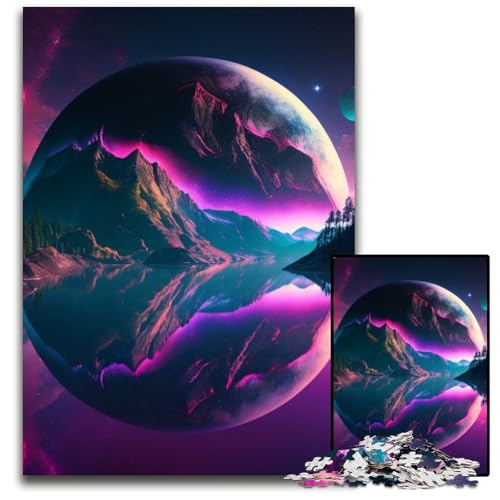 Alien Planet Landscape Puzzle für Erwachsene,1000-teiliges Puzzle für Erwachsene,anspruchsvolles Denkspiel für Teenager,unterhaltsames interaktives Spiel für die ganze Familie,26x38cm/10,23x14,96 Zoll von RZFWJL