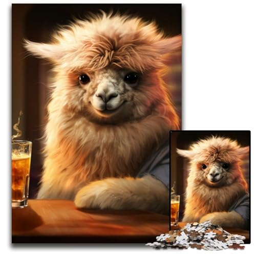 Alpaka trinkt Bier Puzzle für Erwachsene 1000 Teile Holzpuzzles Herausfordernde Denksportaufgabe für Teenager, Familienspaß Interaktives Spiel 50x75cm/19,68x29,52 Zoll Alpaka trinkt Bier Puzzle für Erwachsene 1000 Teile Holzpuzzles Herausfordernde Denksportaufgabe für Teenager, Familienspaß Interaktives Spiel 50x75cm/19,68x29,52 Zoll von RZFWJL