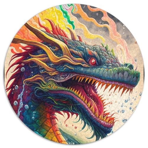 Aquarell-Drache, 1000-teiliges Puzzle, rundes Puzzle, 1000 Teile, Lernspielzeug für Teenager, Heim- und Bürodekoration, 67,5 x 67,5 cm Aquarell-Drache, 1000-teiliges Puzzle, rundes Puzzle, 1000 Teile, Lernspielzeug für Teenager, Heim- und Bürodekoration, 67,5 x 67,5 cm von RZFWJL