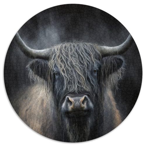 Aquarell-Yak-Puzzle 1000 Teile für Erwachsene, 1000-teiliges rundes Puzzle, Spaß für die ganze Familie, Basteln, perfekt für Geburtstage, Feiertage, 67,5 x 67,5 cm Aquarell-Yak-Puzzle 1000 Teile für Erwachsene, 1000-teiliges rundes Puzzle, Spaß für die ganze Familie, Basteln, perfekt für Geburtstage, Feiertage, 67,5 x 67,5 cm von RZFWJL