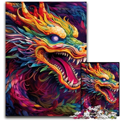 Art Chinese Dragon 1000-teiliges Puzzle, schwierige Puzzles für Erwachsene für Teenager, Familienspieleabend, hirnfordernde Geschenkidee, 50x75cm/19,68x29,52 Zoll Art Chinese Dragon 1000-teiliges Puzzle, schwierige Puzzles für Erwachsene für Teenager, Familienspieleabend, hirnfordernde Geschenkidee, 50x75cm/19,68x29,52 Zoll von RZFWJL