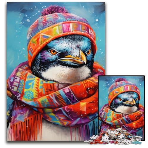 Art Penguin Puzzle 1000 Teile für Erwachsene Puzzles für Erwachsene Lernspielzeug für Teenager, Home-Office-Dekor 26x38cm/10,23x14,96 Zoll von RZFWJL