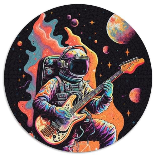 Astronaut spielt Gitarre, 1000-teiliges Puzzle, anspruchsvolle Puzzles, kompliziertes Design für Teenager, DIY-Dekor und gehirnfördernder Spaß, 67,5 x 67,5 cm von RZFWJL