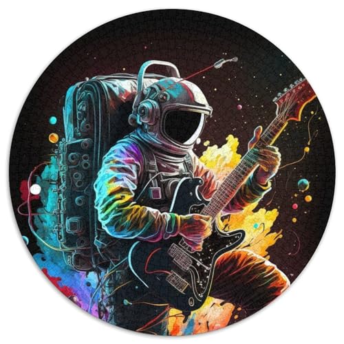 Astronaut spielt Gitarre, 1000-teiliges Puzzle, rund, 1000-teiliges Puzzle, Denksportaufgabe und Heimdekoration, 67,5 x 67,5 cm Astronaut spielt Gitarre, 1000-teiliges Puzzle, rund, 1000-teiliges Puzzle, Denksportaufgabe und Heimdekoration, 67,5 x 67,5 cm von RZFWJL