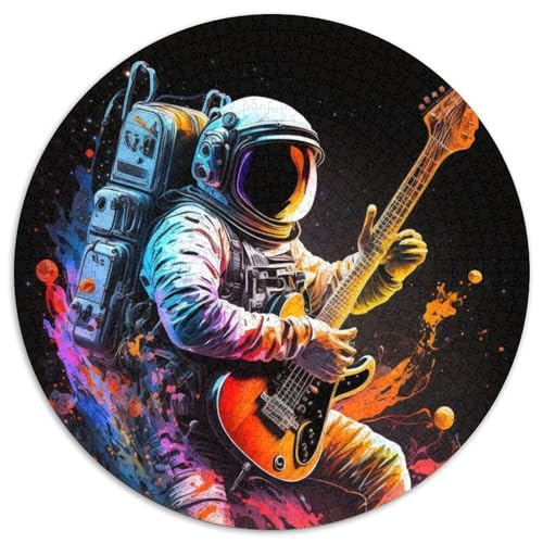 Astronaut spielt Gitarre, Puzzle für Erwachsene, 1000-teiliges Puzzle für Erwachsene, perfekt für Teenager und Sammler, ideale Heimdekoration und Reisegeschenk, 67,5 x 67,5 cm von RZFWJL