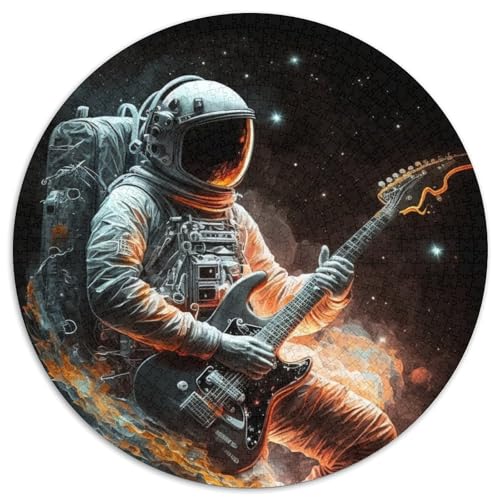 Astronauten-Gitarren-Puzzle für Erwachsene, 1000-teiliges Puzzle für Erwachsene, perfekt für Teenager und Sammler, ideale Heimdekoration und Reisegeschenk, 67,5 x 67,5 cm von RZFWJL