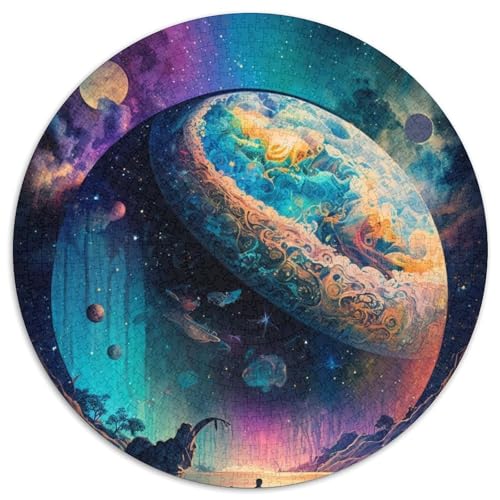 Astronauten-Puzzle, 1000 Teile, rund, 1000 Teile, Puzzle für Erwachsene, Lernspielzeug für Jugendliche, Heim- und Bürodekoration, 67,5 x 67,5 cm von RZFWJL