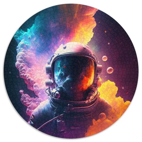 Astronauten-Puzzle, 1000 Teile, rund, 1000 Teile, Puzzle für Erwachsene, Lernspielzeug für Jugendliche, Heim- und Bürodekoration, 67,5 x 67,5 cm von RZFWJL