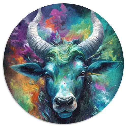 Bezauberndes 1000-teiliges Puzzle mit Kuhmotiv, rund, 1000 Teile, für Erwachsene, interaktives Familienspiel, Denksportaufgabe, Lernspielzeug, 67,5 x 67,5 cm Bezauberndes 1000-teiliges Puzzle mit Kuhmotiv, rund, 1000 Teile, für Erwachsene, interaktives Familienspiel, Denksportaufgabe, Lernspielzeug, 67,5 x 67,5 cm von RZFWJL