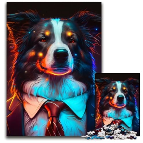 Boss Border Collie Puzzle für Erwachsene, 1000 Teile, Papppuzzle, anspruchsvolles Denkspiel für Teenager, unterhaltsames interaktives Spiel für die ganze Familie, 26x38cm/10,23x14,96 Zoll Boss Border Collie Puzzle für Erwachsene, 1000 Teile, Papppuzzle, anspruchsvolles Denkspiel für Teenager, unterhaltsames interaktives Spiel für die ganze Familie, 26x38cm/10,23x14,96 Zoll von RZFWJL