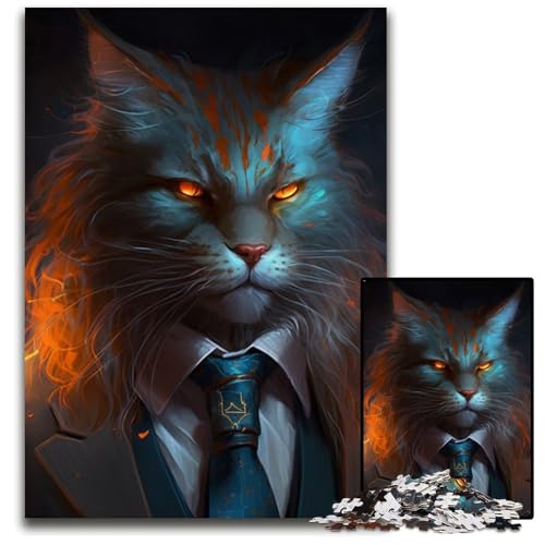 Boss Cat Puzzle für Erwachsene, 1000 Teile, Papppuzzle, anspruchsvolles Denkspiel für Teenager, interaktives Familienspiel, 26x38cm/10,23x14,96 Zoll Boss Cat Puzzle für Erwachsene, 1000 Teile, Papppuzzle, anspruchsvolles Denkspiel für Teenager, interaktives Familienspiel, 26x38cm/10,23x14,96 Zoll von RZFWJL