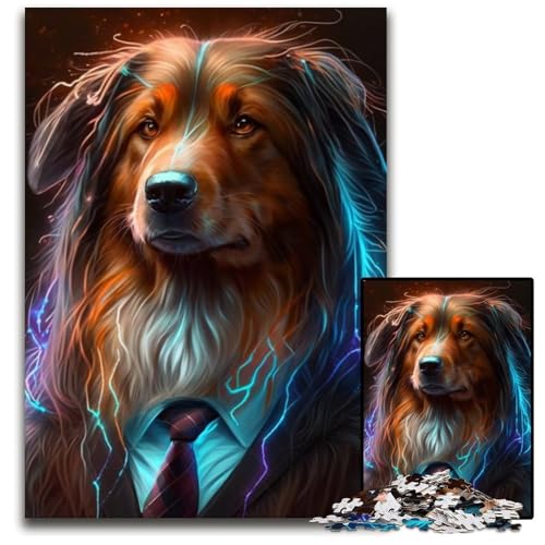 Boss Dog 1000-teiliges Puzzle für Erwachsene, Puzzles, kreatives Familienspiel und Heimdekoration, Teenager, 26x38cm/10,23x14,96 Zoll von RZFWJL