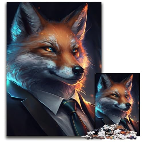 Boss Golden Retriever Puzzle für Erwachsene, 1000 Teile, Holzpuzzle, anspruchsvolles Denkspiel für Teenager, unterhaltsames interaktives Spiel für die ganze Familie, 50x75cm/19,68x29,52 Zoll von RZFWJL