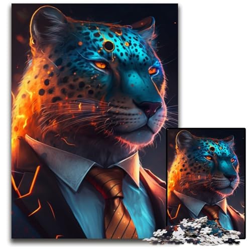 Boss Leopard Puzzle für Erwachsene, 1000-teiliges Puzzle für Erwachsene, anspruchsvolles Denkspiel für Teenager, unterhaltsames interaktives Spiel für die ganze Familie, 26x38cm/10,23x14,96 Zoll Boss Leopard Puzzle für Erwachsene, 1000-teiliges Puzzle für Erwachsene, anspruchsvolles Denkspiel für Teenager, unterhaltsames interaktives Spiel für die ganze Familie, 26x38cm/10,23x14,96 Zoll von RZFWJL