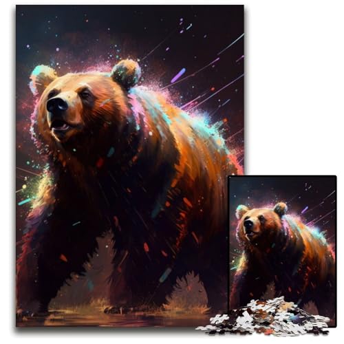 Braunbär-Puzzle für Erwachsene, 1000-teiliges Puzzle für Erwachsene, anspruchsvolles Denkspiel für Teenager, unterhaltsames interaktives Spiel für die ganze Familie, 26x38cm/10,23x14,96 Zoll Braunbär-Puzzle für Erwachsene, 1000-teiliges Puzzle für Erwachsene, anspruchsvolles Denkspiel für Teenager, unterhaltsames interaktives Spiel für die ganze Familie, 26x38cm/10,23x14,96 Zoll von RZFWJL