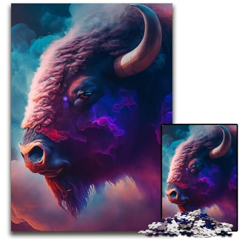 Buffalo Puzzle 1000 Teile Unmögliches Puzzle für Erwachsene DIY Heimdekoration Geschenk, Denkspiel 50x75cm/19,68x29,52 Zoll Buffalo Puzzle 1000 Teile Unmögliches Puzzle für Erwachsene DIY Heimdekoration Geschenk, Denkspiel 50x75cm/19,68x29,52 Zoll von RZFWJL