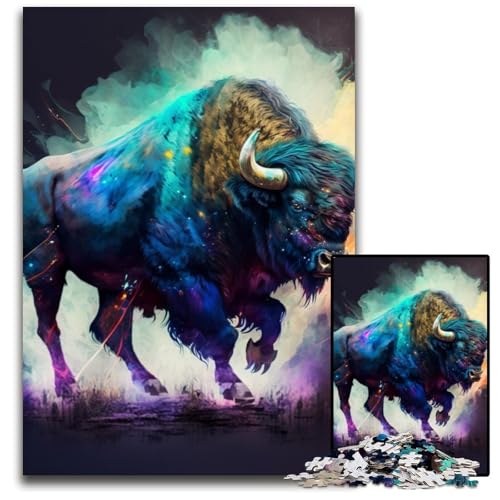 Buffalo Puzzle für Erwachsene, 1000 Teile, Holzpuzzle, anspruchsvolles Denkspiel für Teenager, interaktives Familienspiel, 50x75cm/19,68x29,52 Zoll Buffalo Puzzle für Erwachsene, 1000 Teile, Holzpuzzle, anspruchsvolles Denkspiel für Teenager, interaktives Familienspiel, 50x75cm/19,68x29,52 Zoll von RZFWJL