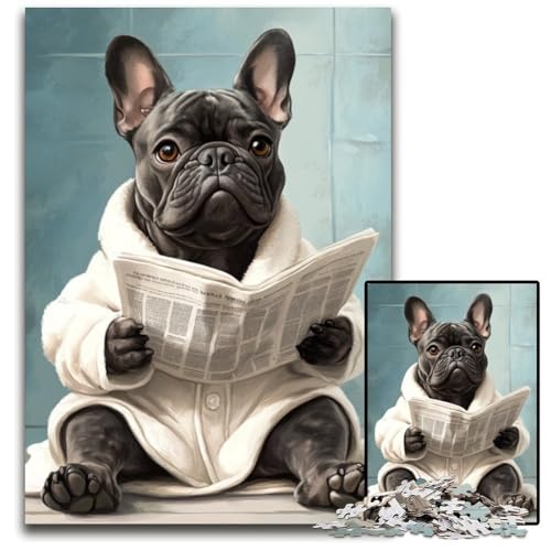 Bulldog Go Toilet 1000-Teile-Puzzle für Erwachsene, Papp-Puzzle, interaktives Familienspiel, DIY-Heimdekoration, Gehirn-Herausforderung, Geschenk, 26x38cm/10,23x14,96 Zoll Bulldog Go Toilet 1000-Teile-Puzzle für Erwachsene, Papp-Puzzle, interaktives Familienspiel, DIY-Heimdekoration, Gehirn-Herausforderung, Geschenk, 26x38cm/10,23x14,96 Zoll von RZFWJL