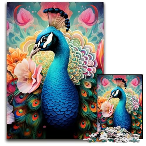 Bunte Kunst-Pfauen-Puzzles für Erwachsene,1000-teilige Puzzles für Erwachsene,anspruchsvolles Denkspiel für Teenager,unterhaltsames interaktives Spiel für die ganze Familie,26x38cm/10,23x14,96 Zoll Bunte Kunst-Pfauen-Puzzles für Erwachsene,1000-teilige Puzzles für Erwachsene,anspruchsvolles Denkspiel für Teenager,unterhaltsames interaktives Spiel für die ganze Familie,26x38cm/10,23x14,96 Zoll von RZFWJL