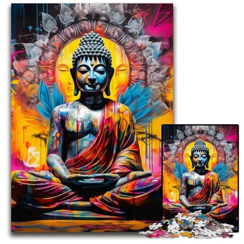 Buntes Buddha-Puzzle mit 1000 Teilen, schwierige Puzzles für Erwachsene für Teenager, Spieleabend mit der Familie, hirnfordernde Geschenkidee, 26x38cm/10,23x14,96 Zoll Buntes Buddha-Puzzle mit 1000 Teilen, schwierige Puzzles für Erwachsene für Teenager, Spieleabend mit der Familie, hirnfordernde Geschenkidee, 26x38cm/10,23x14,96 Zoll von RZFWJL