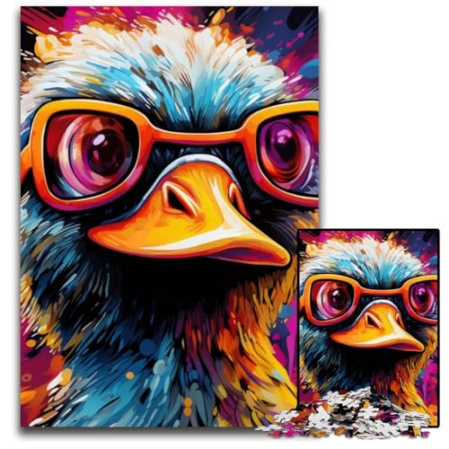 Buntes Enten-Puzzle für Erwachsene, 1000 Teile, Papppuzzle, anspruchsvolles Denkspiel für Teenager, interaktives Familienspiel, 26x38cm/10,23x14,96 Zoll von RZFWJL