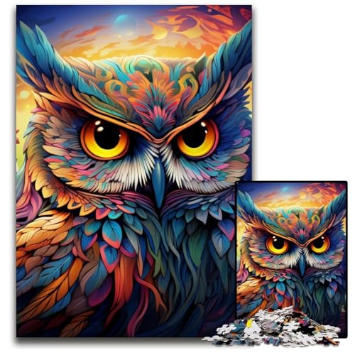 Buntes Eulen-Puzzle mit 1000 Teilen für Erwachsene, Holzpuzzle, Teenager, Paare und Freunde zum Geburtstag, Weihnachten, 50x75cm/19,68x29,52 Zoll Buntes Eulen-Puzzle mit 1000 Teilen für Erwachsene, Holzpuzzle, Teenager, Paare und Freunde zum Geburtstag, Weihnachten, 50x75cm/19,68x29,52 Zoll von RZFWJL