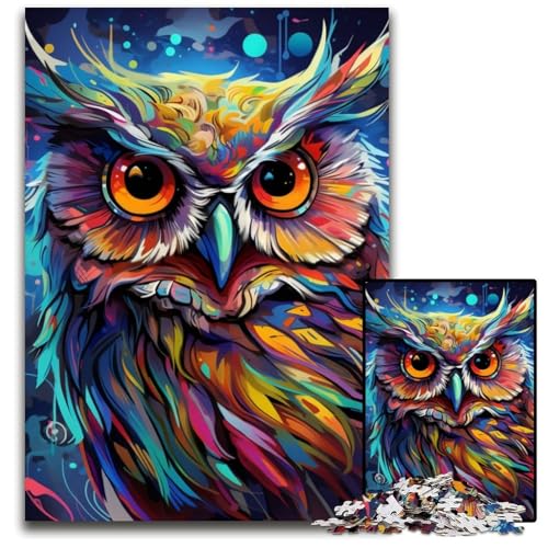 Buntes Eulen-Puzzle mit 1000 Teilen für Erwachsene, Puzzle für Erwachsene, Lernspielzeug für Jugendliche, Heimbüro-Dekor, 26x38cm/10,23x14,96 Zoll Buntes Eulen-Puzzle mit 1000 Teilen für Erwachsene, Puzzle für Erwachsene, Lernspielzeug für Jugendliche, Heimbüro-Dekor, 26x38cm/10,23x14,96 Zoll von RZFWJL