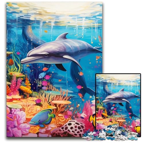 Buntes Kunst-Delfin-Puzzle 1000 Teile für Erwachsene, Puzzle für Erwachsene, Lernspielzeug für Teenager, Heimbüro-Dekor, 26x38cm/10,23x14,96 Zoll Buntes Kunst-Delfin-Puzzle 1000 Teile für Erwachsene, Puzzle für Erwachsene, Lernspielzeug für Teenager, Heimbüro-Dekor, 26x38cm/10,23x14,96 Zoll von RZFWJL