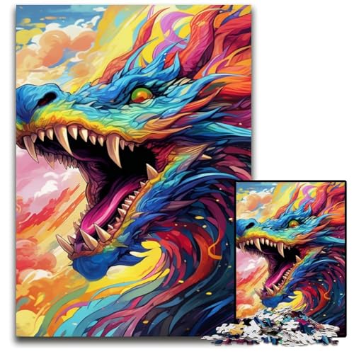 Buntes Kunst-Drachen-Puzzle für Erwachsene, 1000-teiliges Holzpuzzle, anspruchsvolles Denkspiel für Teenager, unterhaltsames interaktives Spiel für die ganze Familie, 50x75cm/19,68x29,52 Zoll Buntes Kunst-Drachen-Puzzle für Erwachsene, 1000-teiliges Holzpuzzle, anspruchsvolles Denkspiel für Teenager, unterhaltsames interaktives Spiel für die ganze Familie, 50x75cm/19,68x29,52 Zoll von RZFWJL