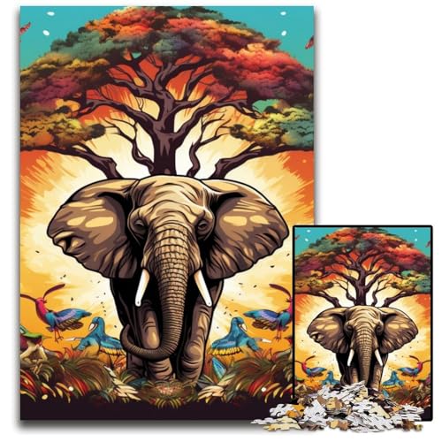 Buntes Kunst-Elefanten-Puzzle 1000 Teile für Erwachsene, Puzzle für Erwachsene, Lernspielzeug für Teenager, Heimbüro-Dekor, 50x75cm/19,68x29,52 Zoll Buntes Kunst-Elefanten-Puzzle 1000 Teile für Erwachsene, Puzzle für Erwachsene, Lernspielzeug für Teenager, Heimbüro-Dekor, 50x75cm/19,68x29,52 Zoll von RZFWJL
