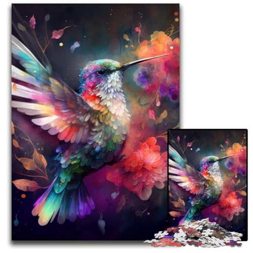 Buntes Kunst-Kolibri-Puzzle mit 1000 Teilen. Entspannende Unterhaltung, Heimdekoration, 50x75cm/19,68x29,52 Zoll Buntes Kunst-Kolibri-Puzzle mit 1000 Teilen. Entspannende Unterhaltung, Heimdekoration, 50x75cm/19,68x29,52 Zoll von RZFWJL