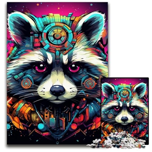 Buntes Kunst-Waschbär-Puzzle für Erwachsene, 1000-teiliges Holzpuzzle, anspruchsvolles Denkspiel für Teenager, unterhaltsames interaktives Spiel für die ganze Familie, 50x75cm/19,68x29,52 Zoll Buntes Kunst-Waschbär-Puzzle für Erwachsene, 1000-teiliges Holzpuzzle, anspruchsvolles Denkspiel für Teenager, unterhaltsames interaktives Spiel für die ganze Familie, 50x75cm/19,68x29,52 Zoll von RZFWJL