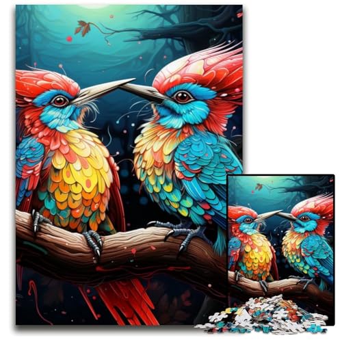 Buntes Specht-Puzzle 1000 Teile für Erwachsene, Puzzle für Erwachsene, Lernspielzeug für Teenager, Heimbüro-Dekor, 50x75cm/19,68x29,52 Zoll von RZFWJL