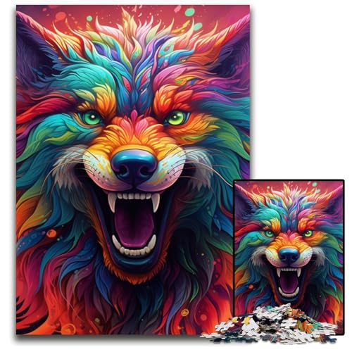 Buntes Wolf-Puzzle für Erwachsene, 1000-teiliges Puzzle für Erwachsene, anspruchsvolles Denkspiel für Teenager, unterhaltsames interaktives Spiel für die ganze Familie, 50x75cm/19,68x29,52 Zoll Buntes Wolf-Puzzle für Erwachsene, 1000-teiliges Puzzle für Erwachsene, anspruchsvolles Denkspiel für Teenager, unterhaltsames interaktives Spiel für die ganze Familie, 50x75cm/19,68x29,52 Zoll von RZFWJL