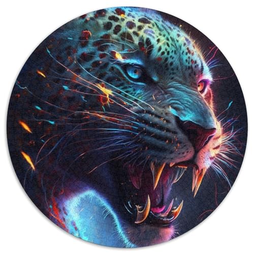 Buntes schwarzes Leoparden-Puzzle 1000 Teile für Erwachsene, 1000-teiliges rundes Puzzle, Spaß für die ganze Familie, Basteln, perfekt für Geburtstage, Feiertage, 67,5 x 67,5 cm Buntes schwarzes Leoparden-Puzzle 1000 Teile für Erwachsene, 1000-teiliges rundes Puzzle, Spaß für die ganze Familie, Basteln, perfekt für Geburtstage, Feiertage, 67,5 x 67,5 cm von RZFWJL