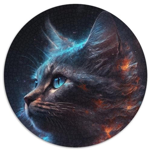 Cat Cloud 1000-teiliges Puzzle, runde Puzzles mit 1000 Teilen für Erwachsene, anspruchsvolles Denkspiel – entspannendes Spielzeug für Teenager, 67,5 x 67,5 cm von RZFWJL