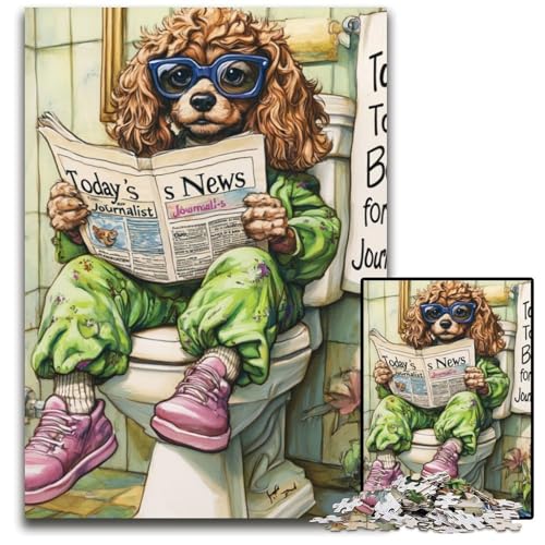 Cocker Spaniel Go Toilet Puzzle für Erwachsene, 1000-teiliges schwieriges Puzzle für Erwachsene, Denkspiel für Teenager und Familieninteraktion, 26x38cm/10,23x14,96 Zoll Cocker Spaniel Go Toilet Puzzle für Erwachsene, 1000-teiliges schwieriges Puzzle für Erwachsene, Denkspiel für Teenager und Familieninteraktion, 26x38cm/10,23x14,96 Zoll von RZFWJL