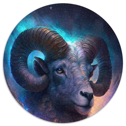Cosmic Aries 1000-teiliges Puzzle, runde Puzzles mit 1000 Teilen für Erwachsene, anspruchsvolles Denkspiel – entspannendes Spielzeug für Teenager, 67,5 x 67,5 cm von RZFWJL