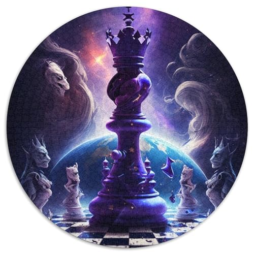 Cosmic Chess 1000-teiliges Puzzle, rundes Puzzle, 1000 Teile, Lernspielzeug für Teenager, Heim- und Bürodekoration, 67,5 x 67,5 cm von RZFWJL