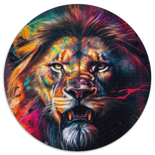 Das stolze Löwen-Puzzle mit 1000 Teilen für Erwachsene, rundes Puzzle mit 1000 Teilen, perfekt für Heimdekoration, Geburtstage, Feiertage und Geschenke, 67,5 x 67,5 cm Das stolze Löwen-Puzzle mit 1000 Teilen für Erwachsene, rundes Puzzle mit 1000 Teilen, perfekt für Heimdekoration, Geburtstage, Feiertage und Geschenke, 67,5 x 67,5 cm von RZFWJL