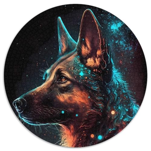 Deutscher Schäferhund, 1000-teiliges Puzzle, rundes Puzzle, 1000 Teile, Lernspielzeug für Teenager, Heim- und Bürodekoration, 67,5 x 67,5 cm Deutscher Schäferhund, 1000-teiliges Puzzle, rundes Puzzle, 1000 Teile, Lernspielzeug für Teenager, Heim- und Bürodekoration, 67,5 x 67,5 cm von RZFWJL