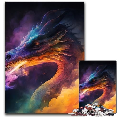 Drachennebel-Puzzle für Erwachsene, 1000-teiliges Holzpuzzle, anspruchsvolles Denkspiel für Teenager, unterhaltsames interaktives Spiel für die ganze Familie, 50x75cm/19,68x29,52 Zoll Drachennebel-Puzzle für Erwachsene, 1000-teiliges Holzpuzzle, anspruchsvolles Denkspiel für Teenager, unterhaltsames interaktives Spiel für die ganze Familie, 50x75cm/19,68x29,52 Zoll von RZFWJL