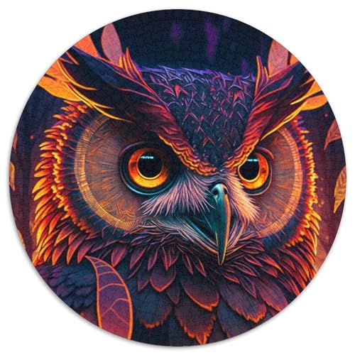 Eule 1000-teiliges Puzzle, rundes Puzzle 1000 Teile, Lernspielzeug für Teenager, Heim- und Bürodekoration, 67,5 x 67,5 cm Eule 1000-teiliges Puzzle, rundes Puzzle 1000 Teile, Lernspielzeug für Teenager, Heim- und Bürodekoration, 67,5 x 67,5 cm von RZFWJL