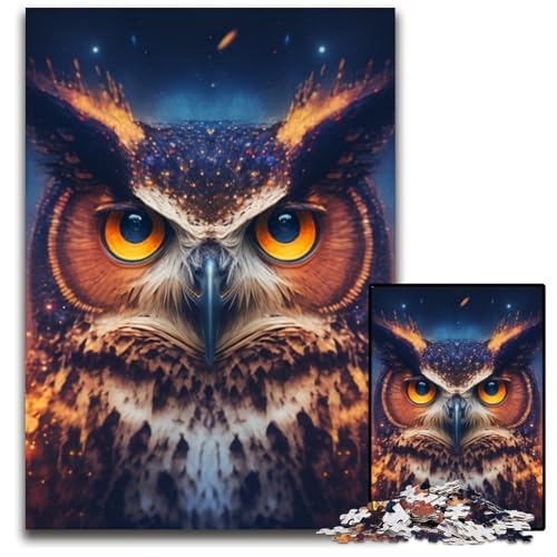 Eulen-Puzzle für Erwachsene, 1000 Teile, Puzzle für Erwachsene, perfekte Dekoration für Zuhause oder das Büro, 26x38cm/10,23x14,96 Zoll von RZFWJL