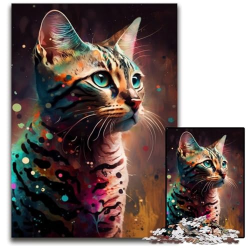 Fantasy Bengal Cat Puzzle 1000 Teile für Erwachsene Puzzles für Erwachsene Lernspielzeug für Teenager, Home-Office-Dekor 50x75cm/19,68x29,52 Zoll Fantasy Bengal Cat Puzzle 1000 Teile für Erwachsene Puzzles für Erwachsene Lernspielzeug für Teenager, Home-Office-Dekor 50x75cm/19,68x29,52 Zoll von RZFWJL