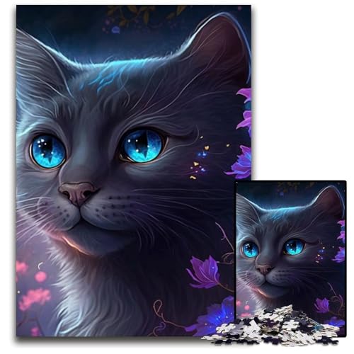 Fantasy Cat Puzzle für Erwachsene, 1000 Teile, Holzpuzzle, Spaß für Zuhause, Geburtstagsgeschenk, Reisegeschenk, 50x75cm/19,68x29,52 Zoll Fantasy Cat Puzzle für Erwachsene, 1000 Teile, Holzpuzzle, Spaß für Zuhause, Geburtstagsgeschenk, Reisegeschenk, 50x75cm/19,68x29,52 Zoll von RZFWJL