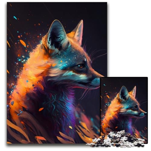Fantasy Fox Puzzle für Erwachsene, 1000 Teile, Unmögliches Puzzle für Erwachsene, Denksportaufgabe, Spiel für Erwachsene, interaktive Familienaktivität, 26x38cm/10,23x14,96 Zoll von RZFWJL