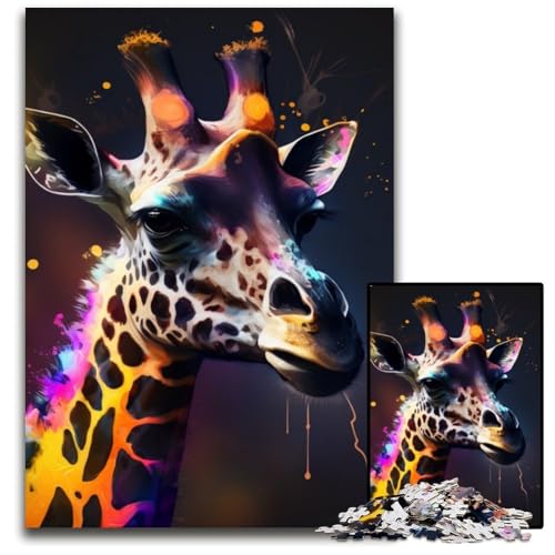 Fantasy-Giraffe-Puzzle für Erwachsene, 1000 Teile, Holzpuzzle, anspruchsvolles Denkspiel für Teenager, unterhaltsames interaktives Spiel für die ganze Familie, 50x75cm/19,68x29,52 Zoll Fantasy-Giraffe-Puzzle für Erwachsene, 1000 Teile, Holzpuzzle, anspruchsvolles Denkspiel für Teenager, unterhaltsames interaktives Spiel für die ganze Familie, 50x75cm/19,68x29,52 Zoll von RZFWJL